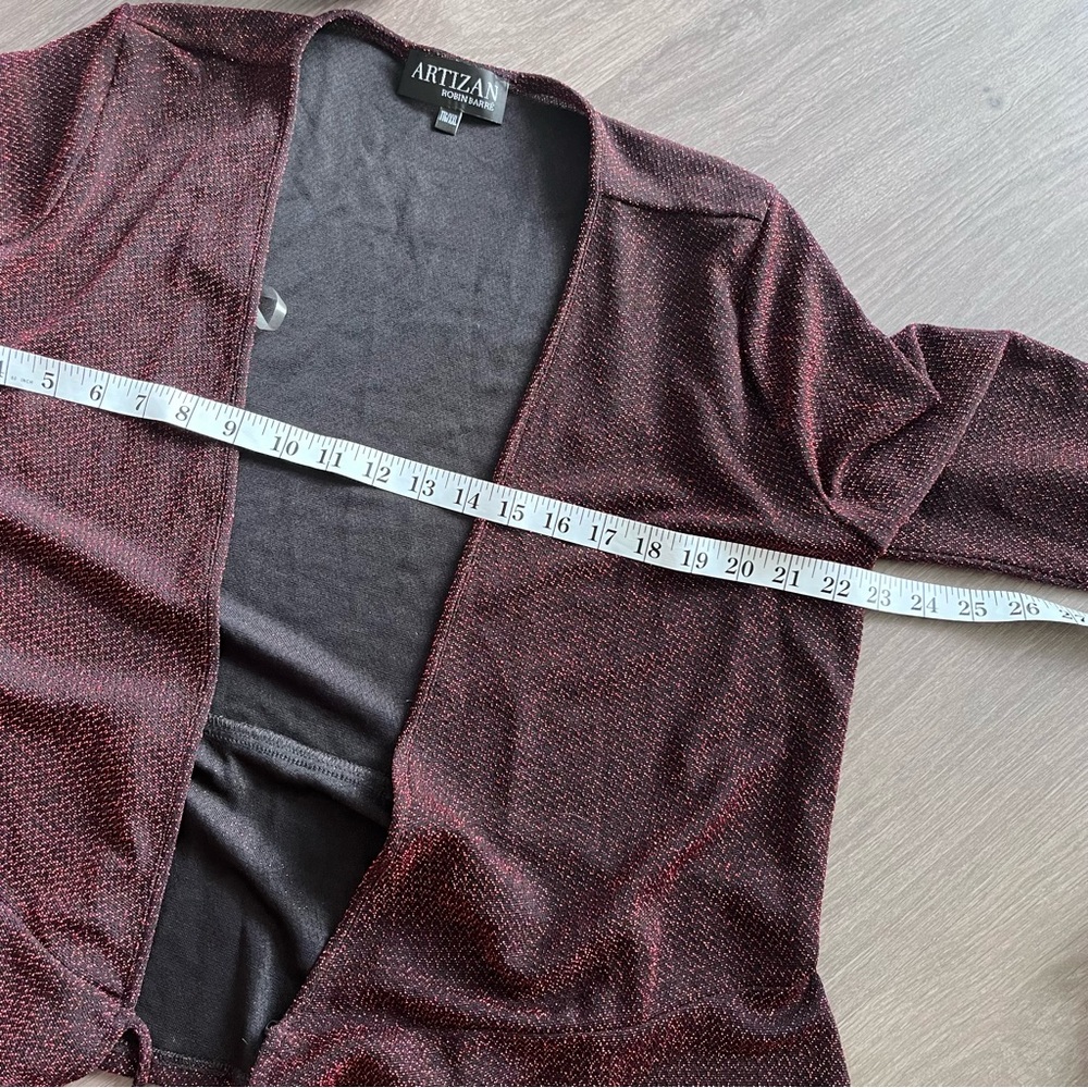 ARTIZAN ROBIN BARRE Red & Black Glitter Jacket - Picture 5 of 14